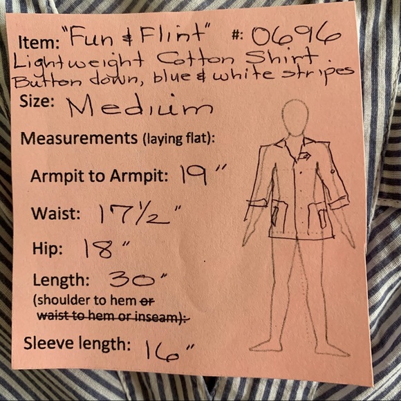 🔥5/$20🔥 Blue and White Vertical Stripe Lightweight Tunic - Picture 12 of 12